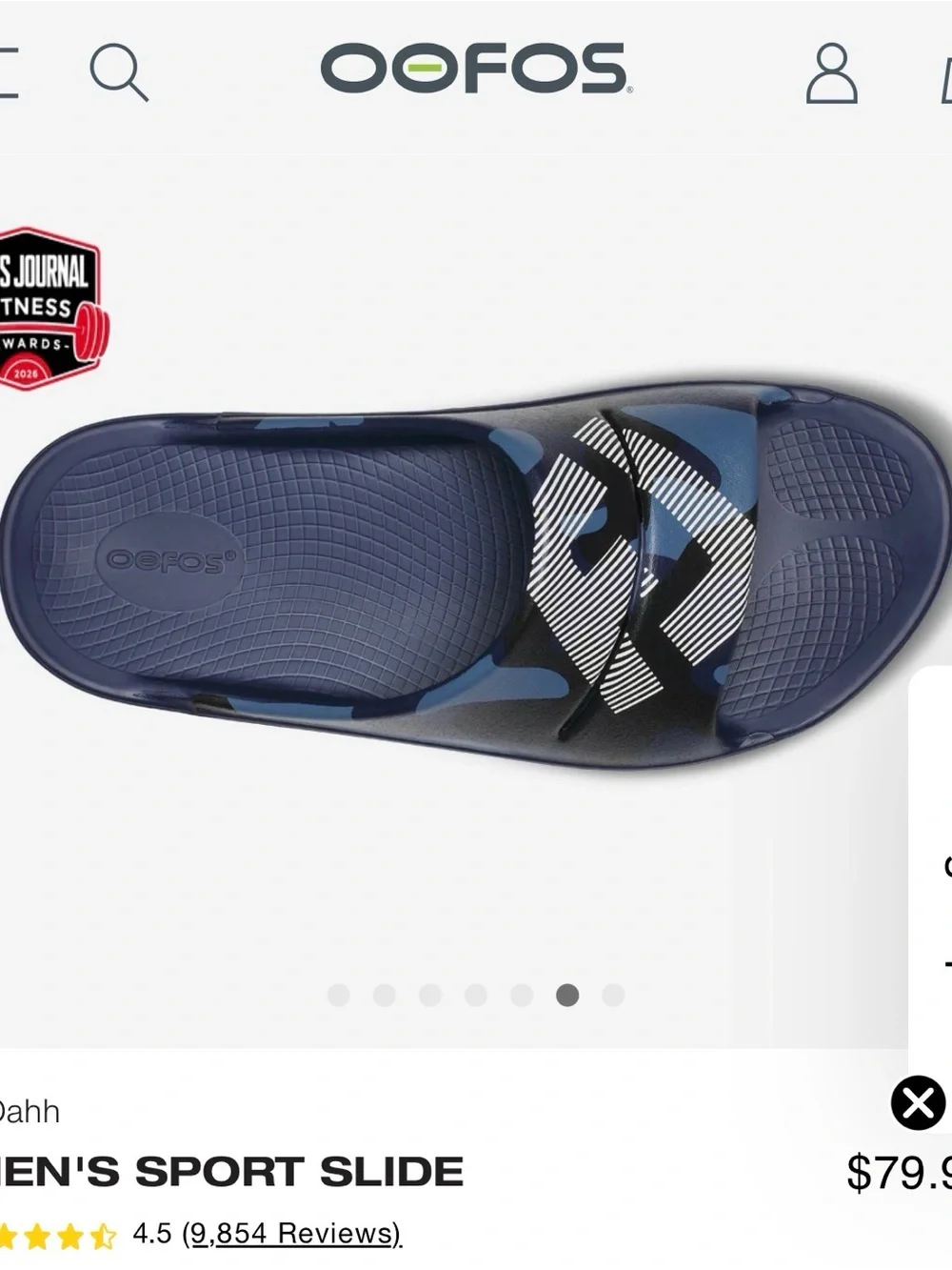 OOFOS Men's Sport Slide - Navy Camo Print